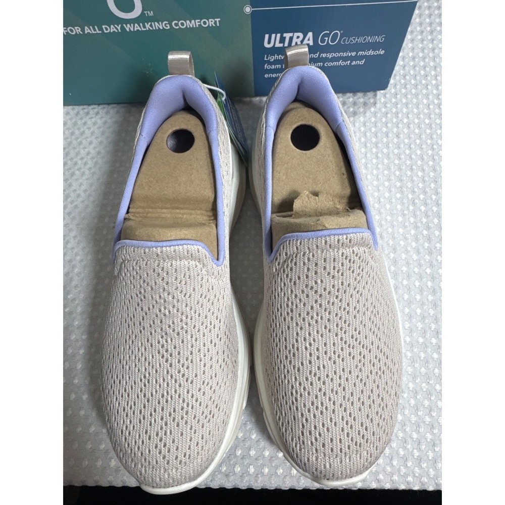 Skechers Julietta Walking Shoes Womens 6 GoWalk 8 Natural Lavender 125940 NIB